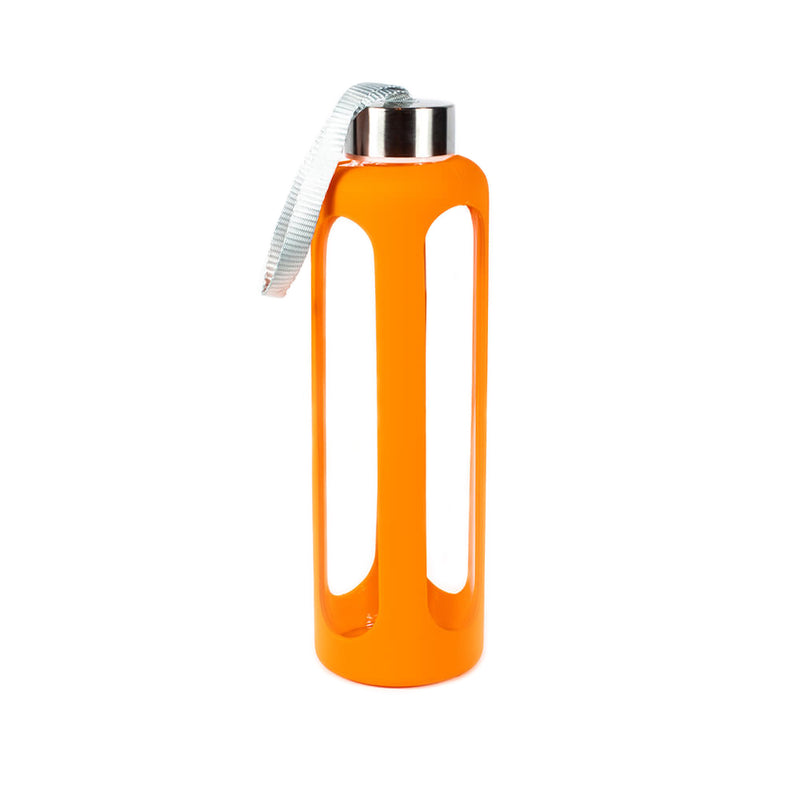 Step-It-Up Glass Water Bottle  Eco-Friendly Glass Reusable Water